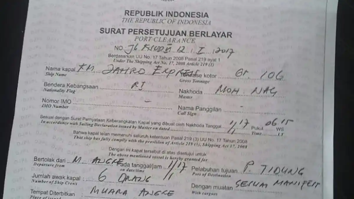 Izin Berlayar Kapal Zahro Express Sudah Ada dari Muara Angke