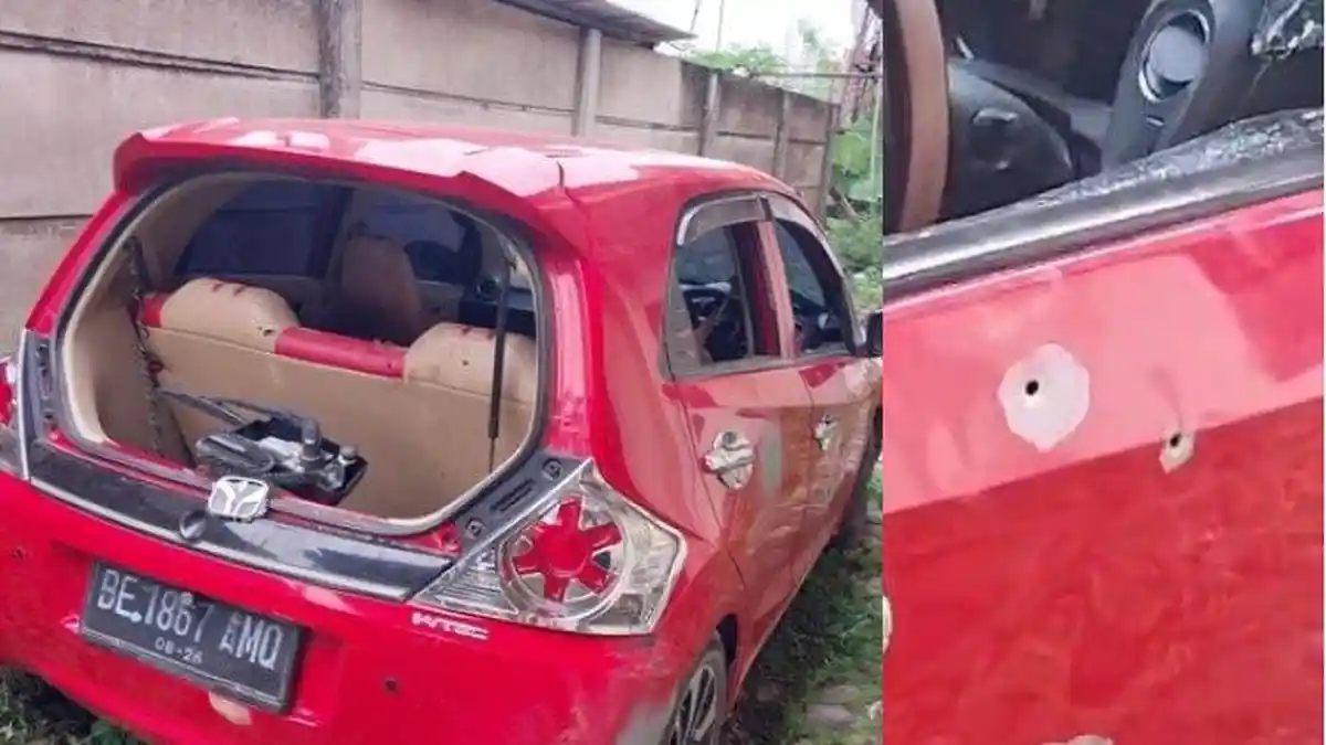 Misteri Honda Brio Merah dengan Bekas Tembakan dan Bercak Darah, Diduga Milik Pegawai Pemkab Lampung