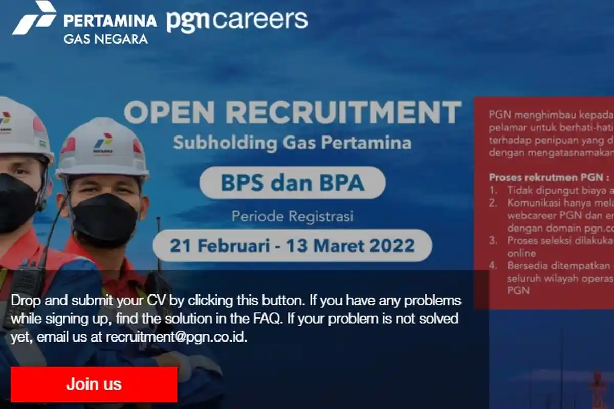 Lowongan Kerja PT Pertamina Gas Negara untuk Lulusan D3 hingga S1, Tersedia 75 Posisi