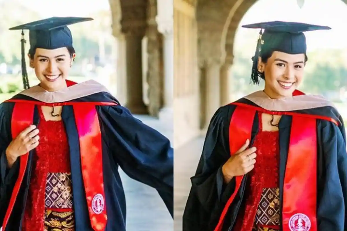 Tampil Anggun Kenakan Kebaya, Maudy Ayunda Umumkan Lulus S2 dari Stanford University