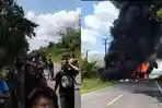 DETIK-DETIK Bus ALS Ludes Terbakar Usai Tabrak Mobil Tangki, 16 Orang Tewas