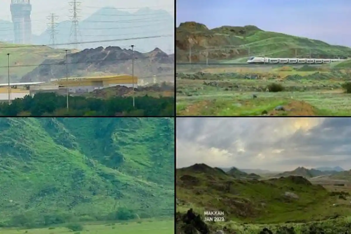 Kiamat Trending, Warganet Posting Penampakan Suasana Makkah-Jeddah Mendadak Hijau, Gurun Lenyap