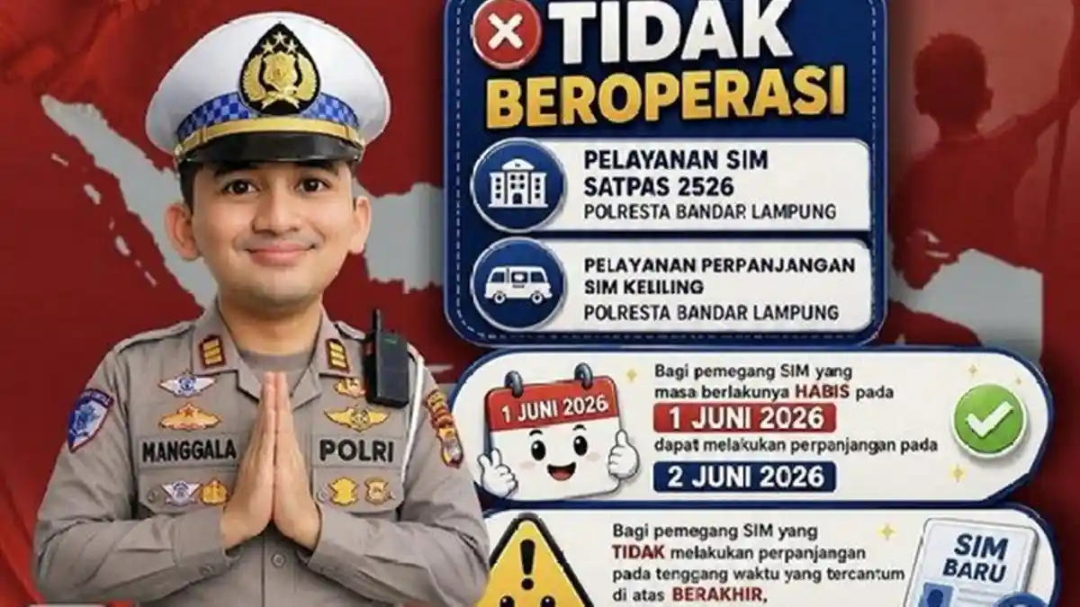Layanan SIM Polresta Bandar Lampung Libur Hari ini, Kembali Dibuka Esok Hari