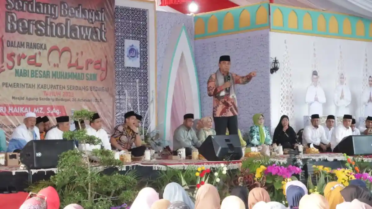 Gelar Sergai Berselawat, Bupati Darma Wijaya: Isra’ Miraj Adalah Meneladani Kerasulan Nabi Muhammad