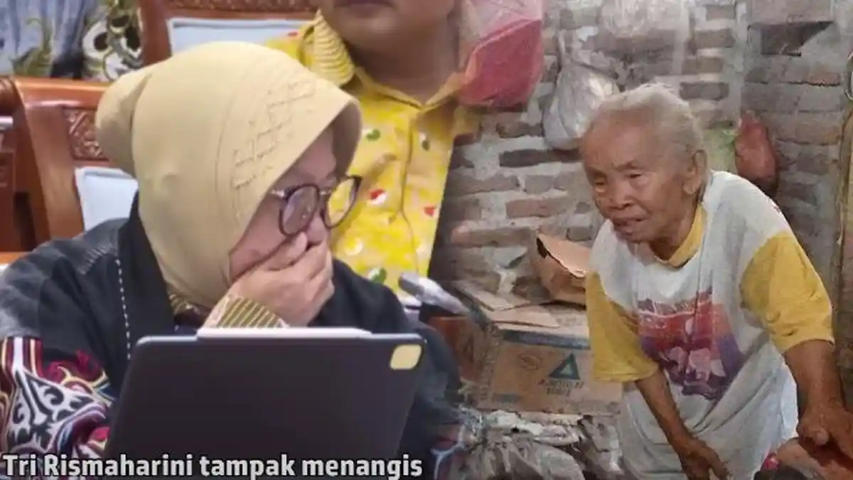 Kisah Mbah Semi Diceritakan di Rapat DPR, Hidup Sebatang Kara dan Utang Beras, Mensos Risma Nangis