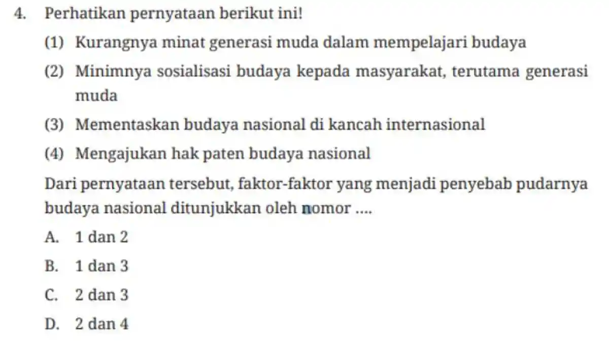 Kunci Jawaban Pendidikan Pancasila Kelas 8 SMP Halaman 125: Faktor Penyebab Pudarnya Budaya Nasional