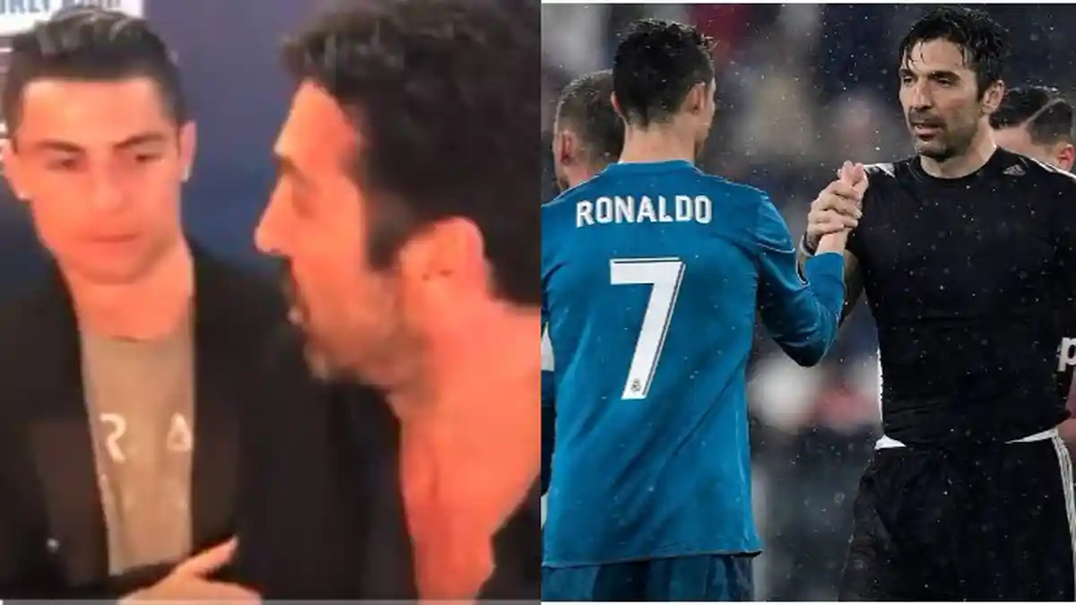 Juventus Gagal ke Semifinal, Ronaldo Berikan Pelukan dan Ciuman pada Buffon usai Laga