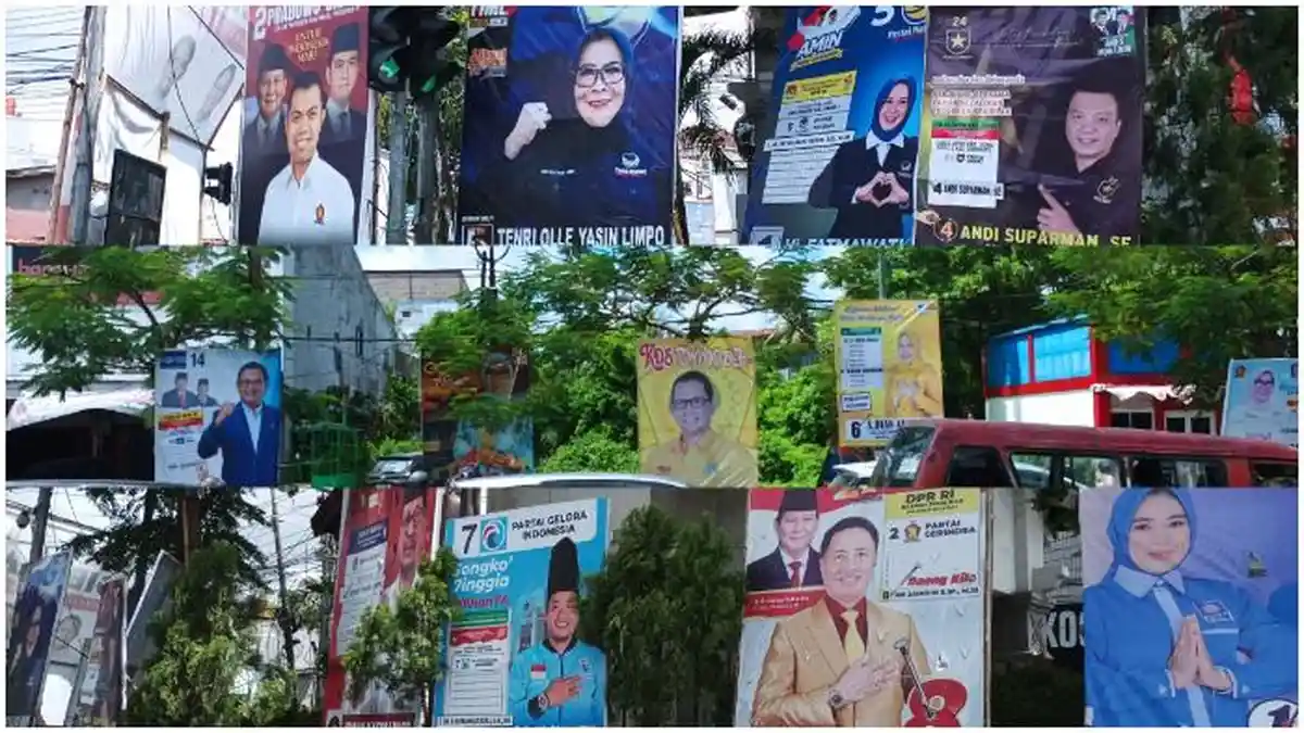 APK Sejumlah Caleg Melanggar Menjamur di Batas Gowa-Makassar