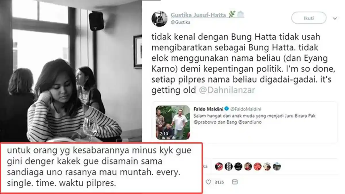 Cucu Bung Hatta Komentari Video Juru Bicara Prabowo-Sandi yang Bawa-Bawa Nama Kakeknya