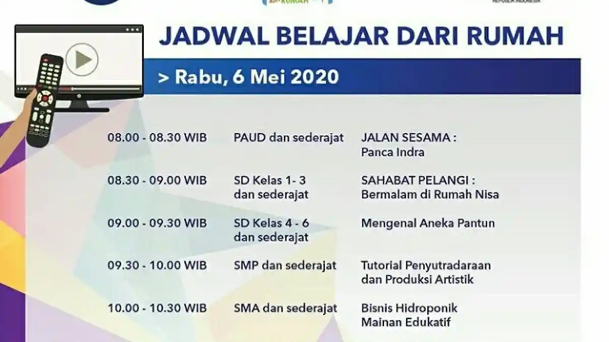Ini Jadwal Belajar dari Rumah 6 Mei 2020 yang Akan Ditayangkan Selama Satu Hari di TVRI