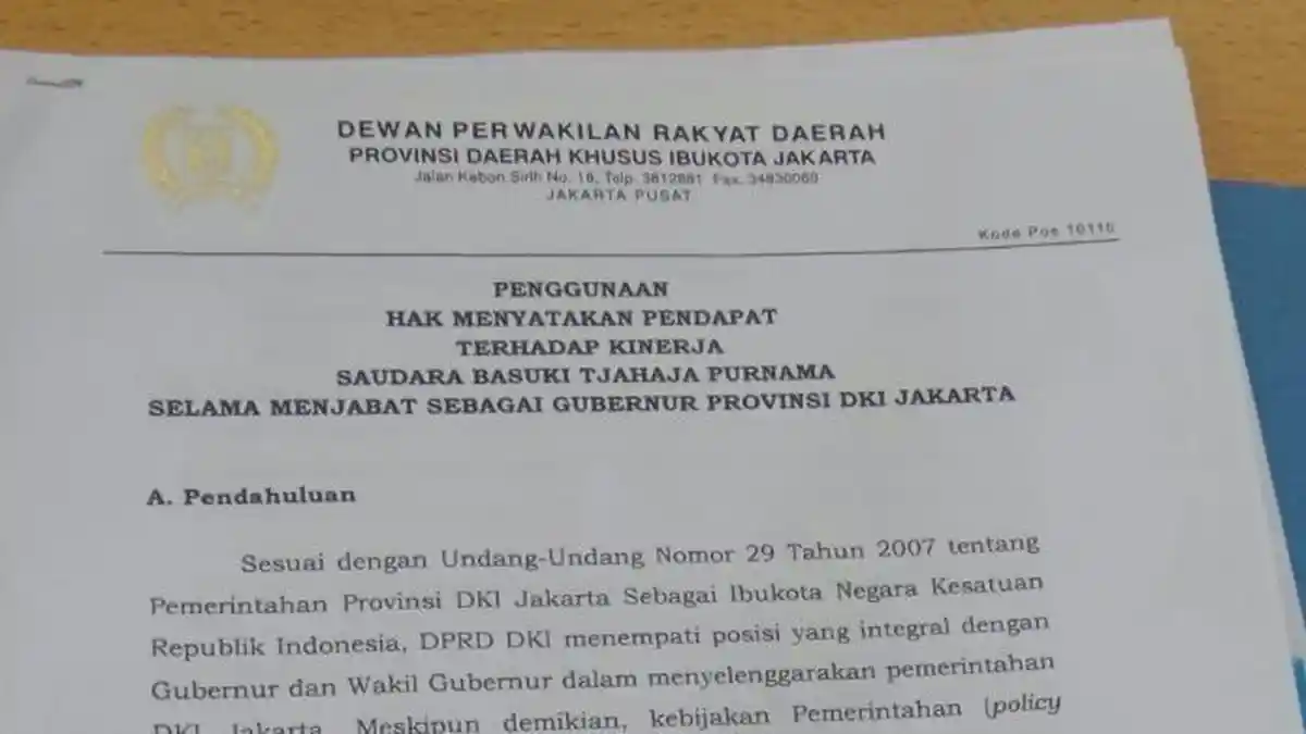 DPRD Hidupkan HMP Lagi, Ahok Bisa Dimakzulkan