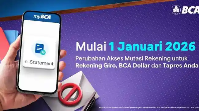 Mulai 1 Januari 2026, BCA Hentikan Layanan Rekening Koran Cetak