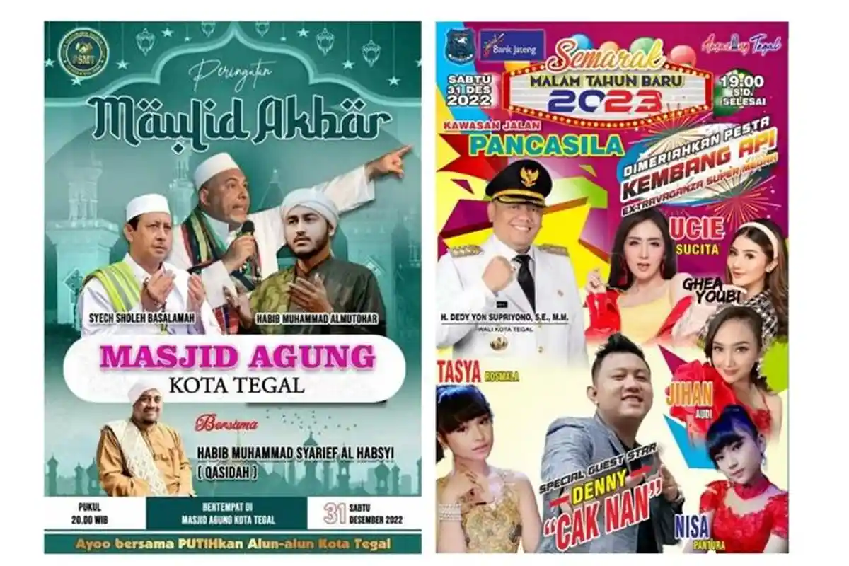 Banyak Pilihan Acara Malam Tahun Baru Kota Tegal, Ada Pengajian hingga Pentas Dangdut