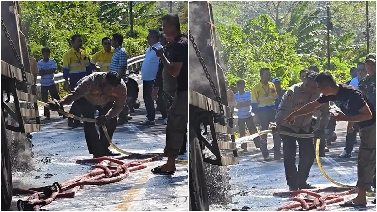 Fakta Kebakaran Truk Tronton di Desa Marinsow Minut, Ada 2 Korban Alami Luka Bakar - Tribunmanado.co.id