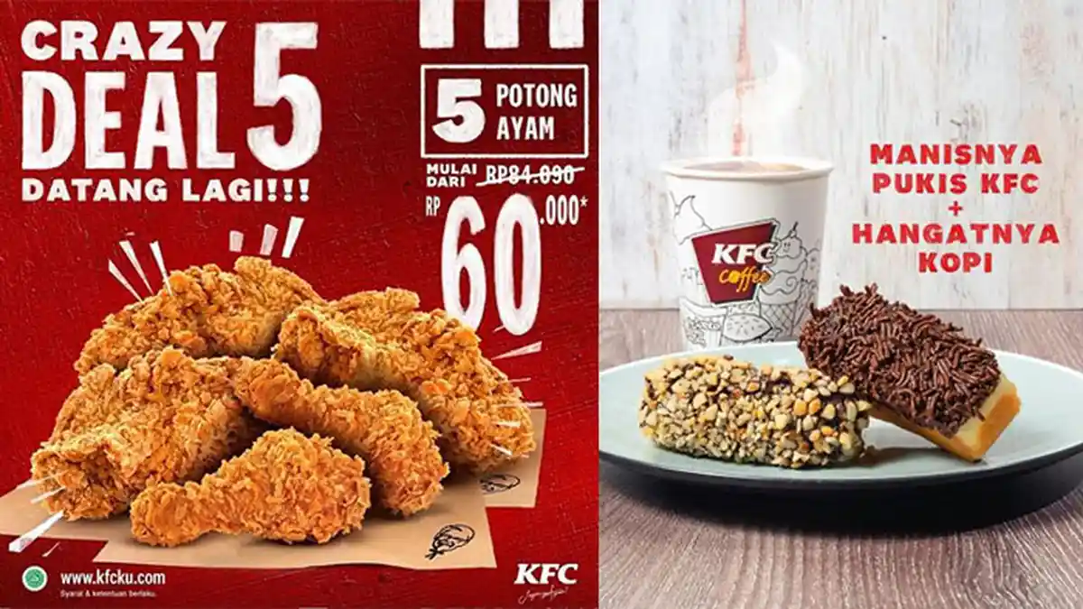 PROMO KFC TERBARU 23 - 24 Agustus 2021: Dapatkan Crazy Deal 5 hingga Pukis Manis + Hangatnya Kopi