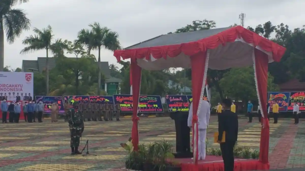 Digelar Terbatas, Seperti Ini Suasana Upacara HUT ke-75 RI di Karimun dan Pesan Bupati