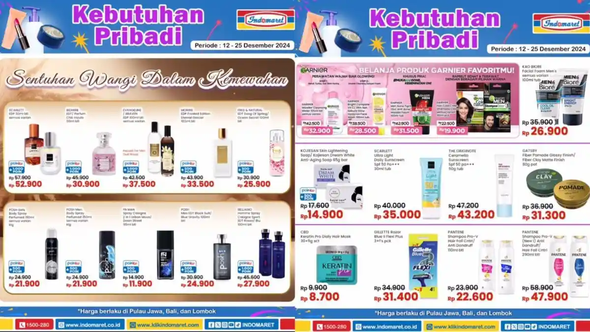 Katalog Promo Serempak di Indomaret Periode 17-25 Desember Edisi Produk Kecantikan dan Perawatan
