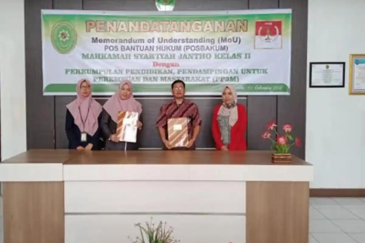 Mahkamah Syariah Jantho Teken MoU dengan PP3M dalam Bentuk Layanan Pos Bantuan Hukum