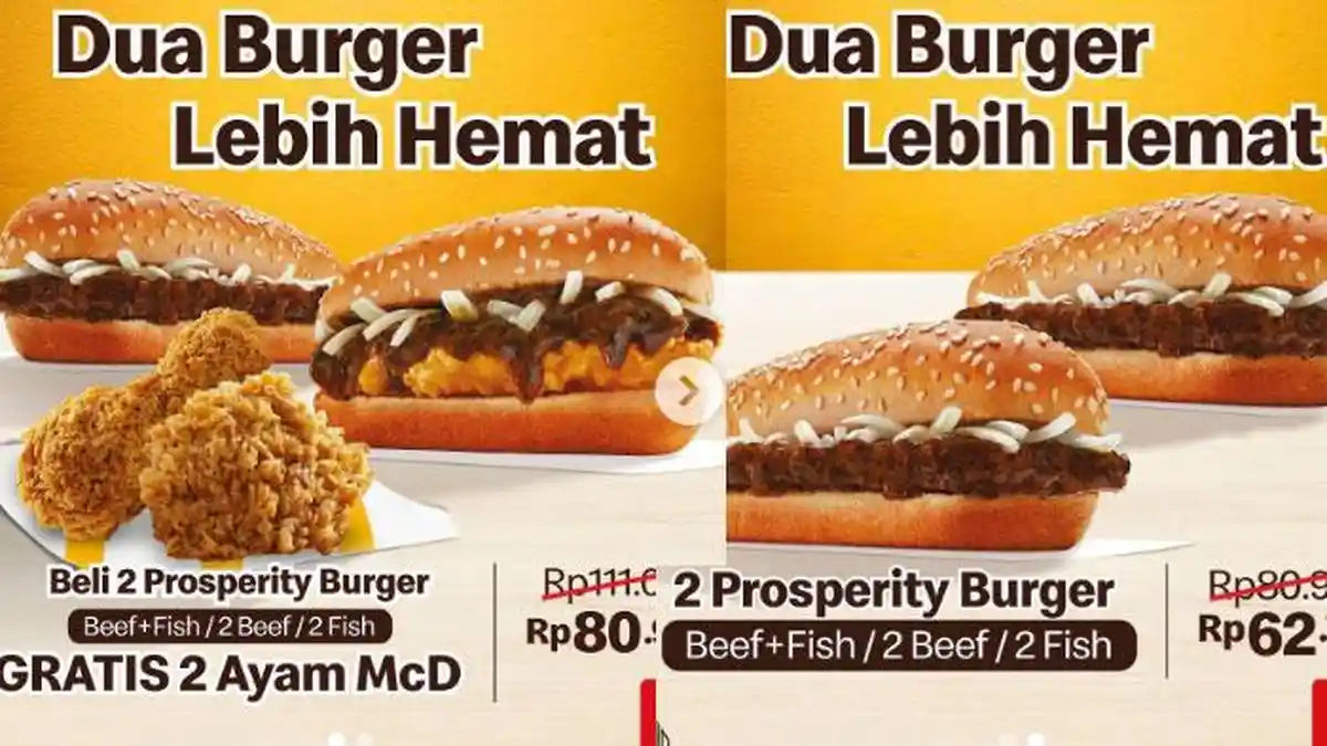 Promo McDonalds Hari Ini 10 Februari 2023, Ada Paket 2 Prosperity Burger Hemat Gratis 2 Ayam Krispy