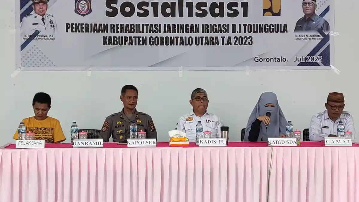 Dinas PUPR Gorontalo Rehabilitasi Jaringan Irigasi, Petani Tolinggula Bernapas Lega