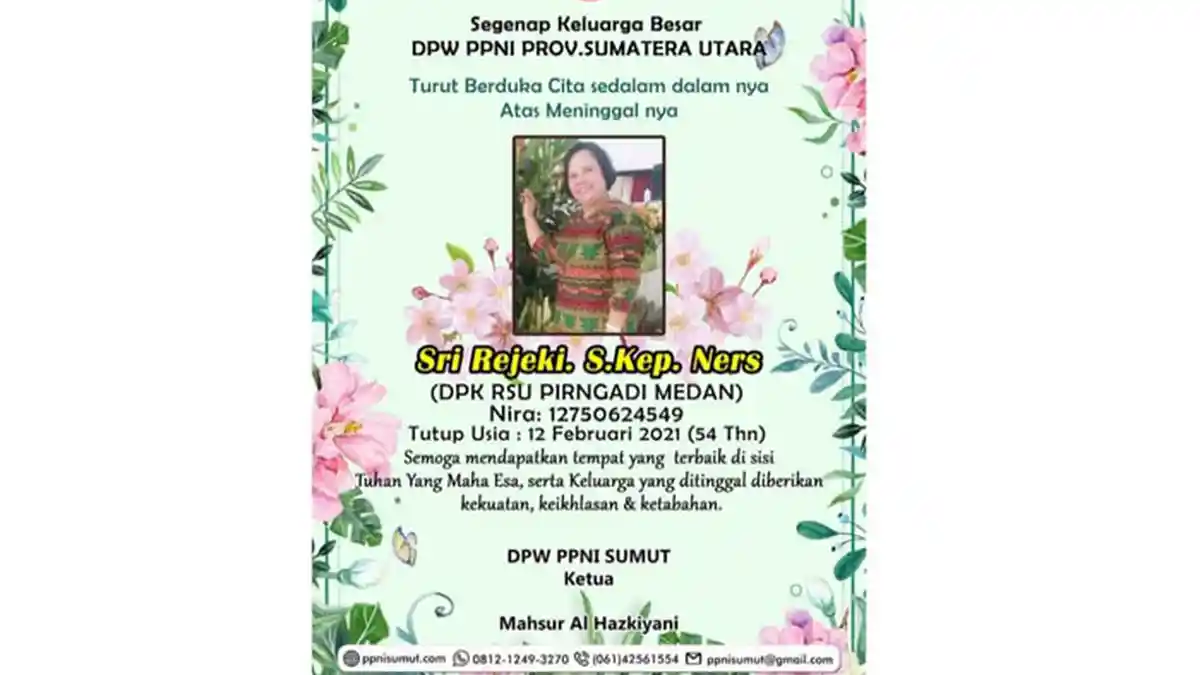 Terinfeksi Covid-19, Seorang Perawat RSUD Pirngadi Medan Meninggal Dunia