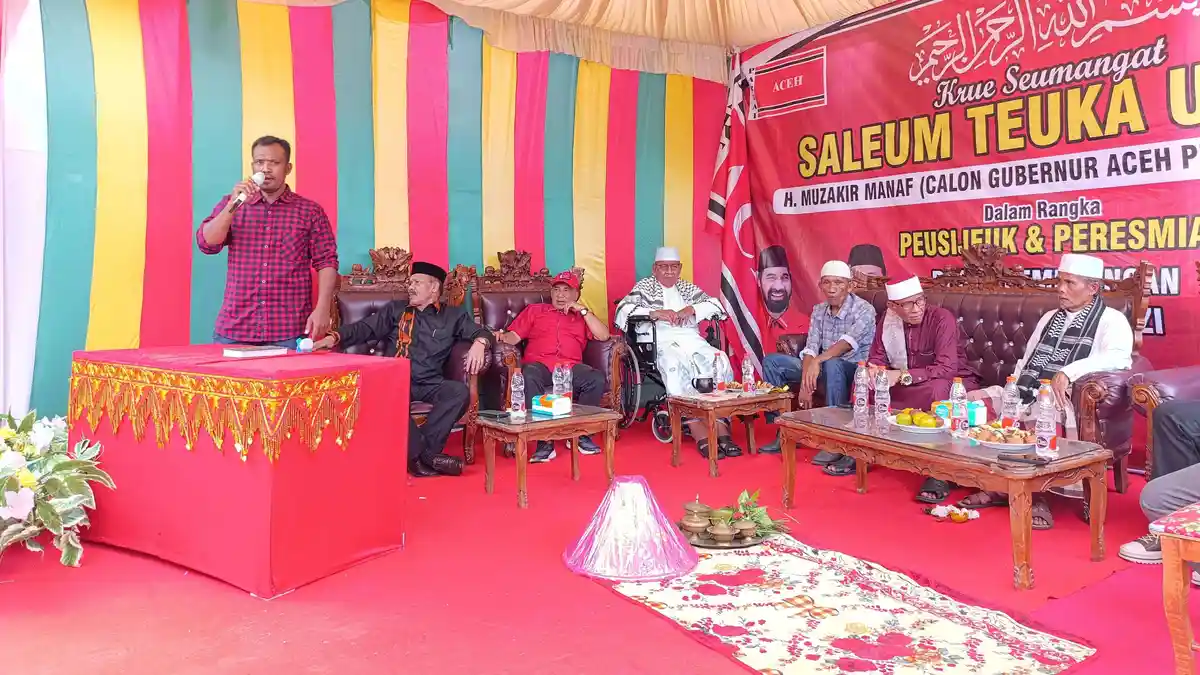 Massa Hadiri Launching Posko Pemenangan Balon Gubernur Aceh, Mualem & Balon Bupati Pidie, Sarjani