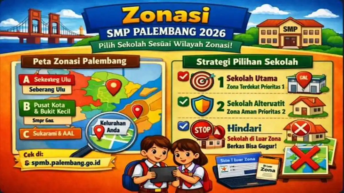 Daftar Lengkap Pembagian Wilayah Zonasi SMP Negeri di Kota Palembang pada PPDB 2026