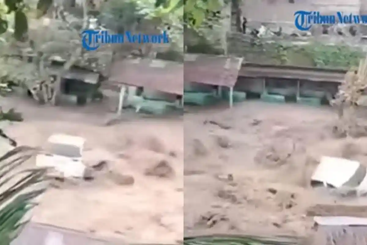 Warga Syok Mobil Hanyut Dihempas Banjir Bandang saat Liburan, Remuk Tak Berbentuk, Videonya Viral