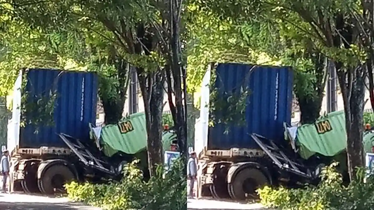 Kecelakaan di Manado Hari Ini, Truk Kontainer Tabrak Rumah Warga