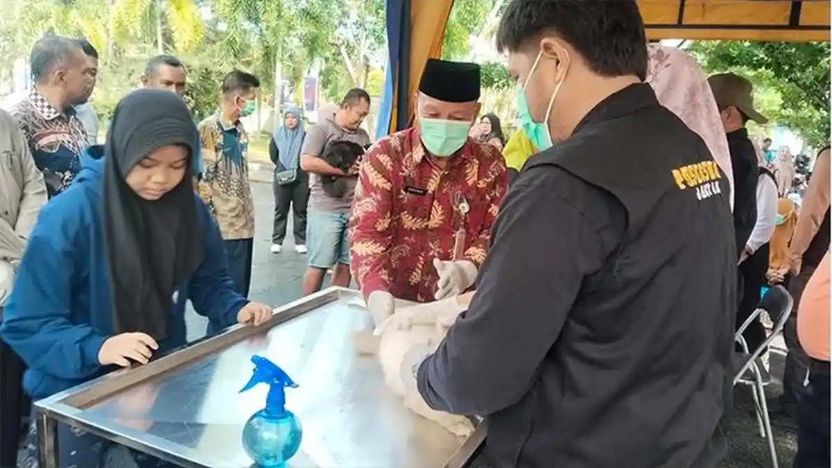 Vaksinasi Rabies di Bengkalis Disambut Antusias Warga, Hari Pertama Sudah Ratusan Hewan Divaksin - Tribunpekanbaru.com