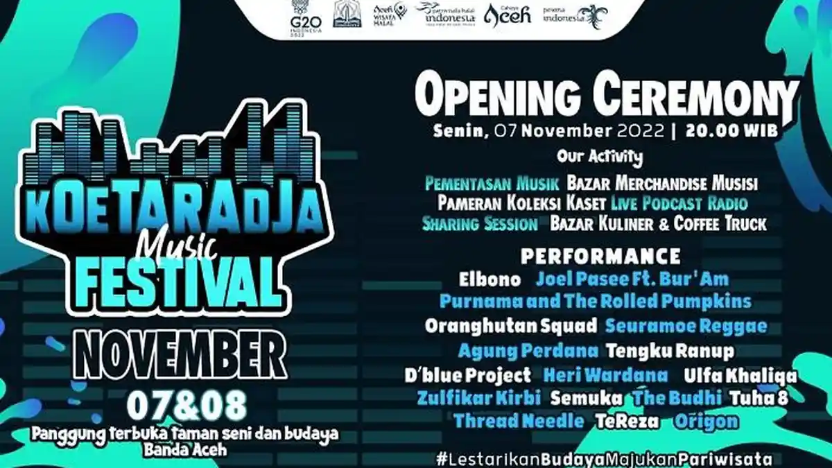 Malam Ini, Koetaradja Music Festival Digelar di Taman Budaya
