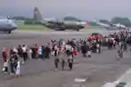 Static Show Pesawat Angkut TNI di Lanud Husein Sastranegara