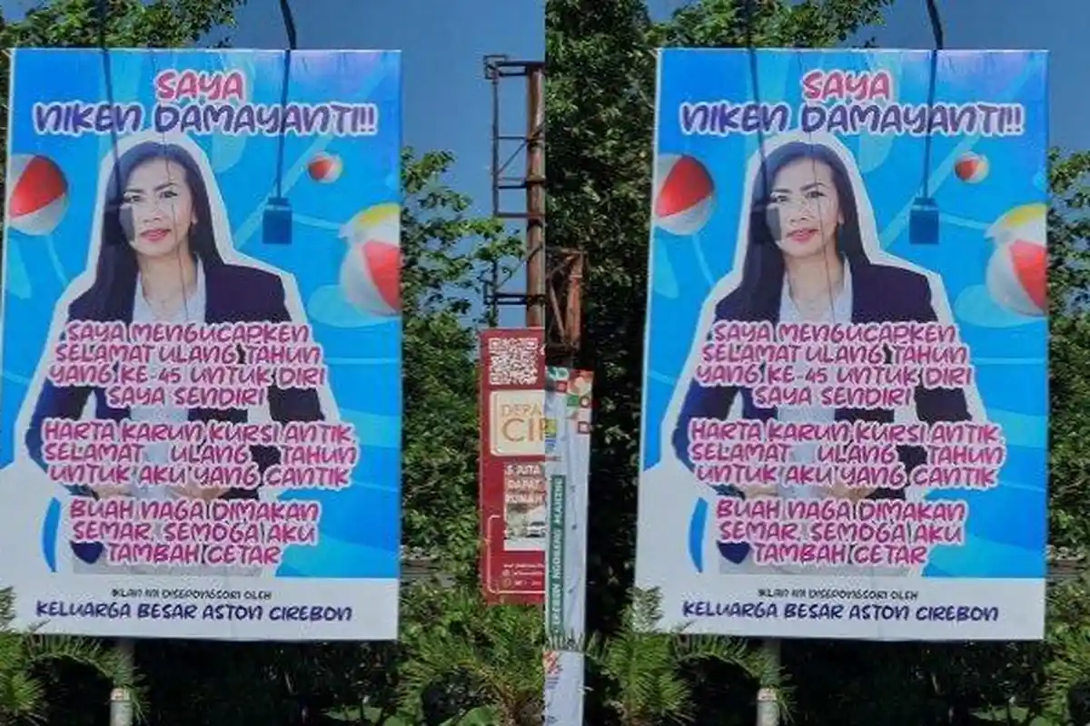 'Semoga Tambah Cetar', Viral Baliho Unik di Cirebon, Isinya Ucapan Ulang Tahun Untuk Diri Sendiri