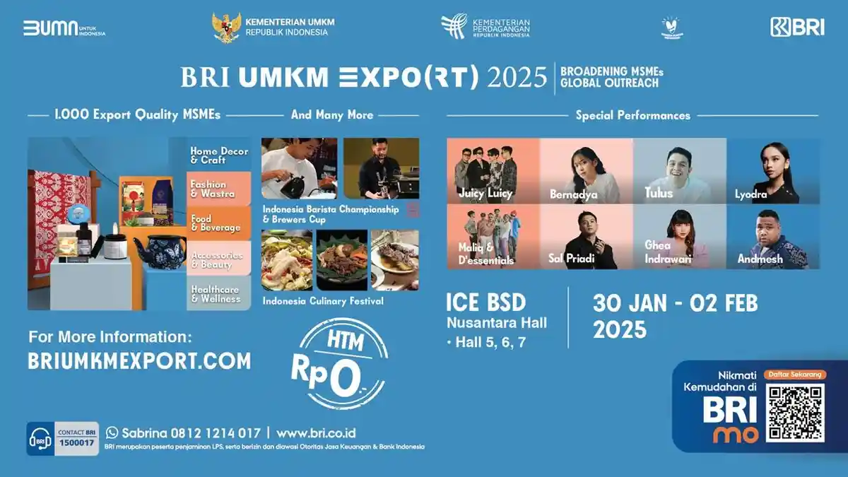 BRI UMKM EXPORT 2025 Digelar 4 Hari, Full Hadirkan Music Performance hingga Expo 1.000 UMKM!