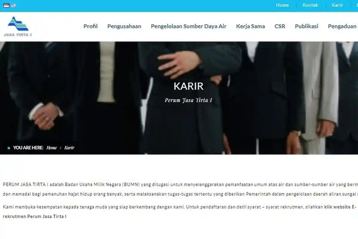 Lowongan Kerja Perum Jasa Tirta I untuk Posisi Dokter Perusahaan dan Akuntan, Simak Syaratnya