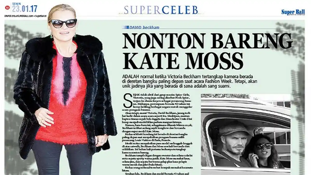 David Beckham Nikmati Peragaan Busana dengan Kate Mose