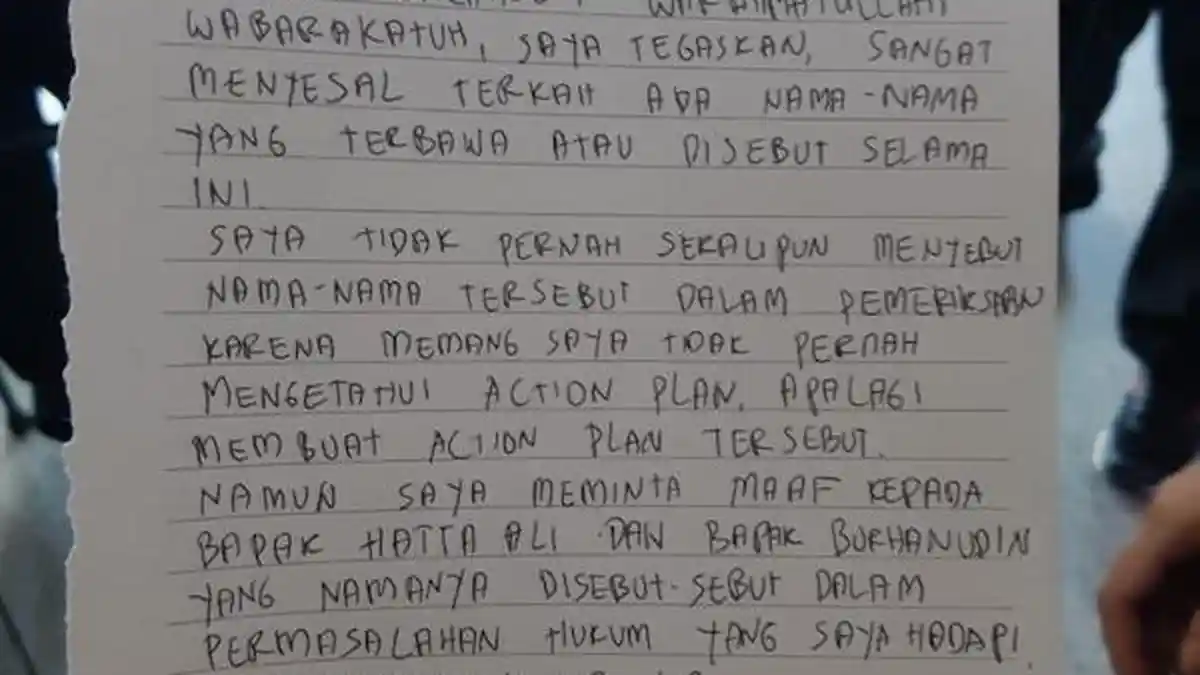 BREAKING NEWS:Jaksa Pinangki Tulis Surat Permohonan Maaf untuk Hatta Ali dan ST Burhanuddin