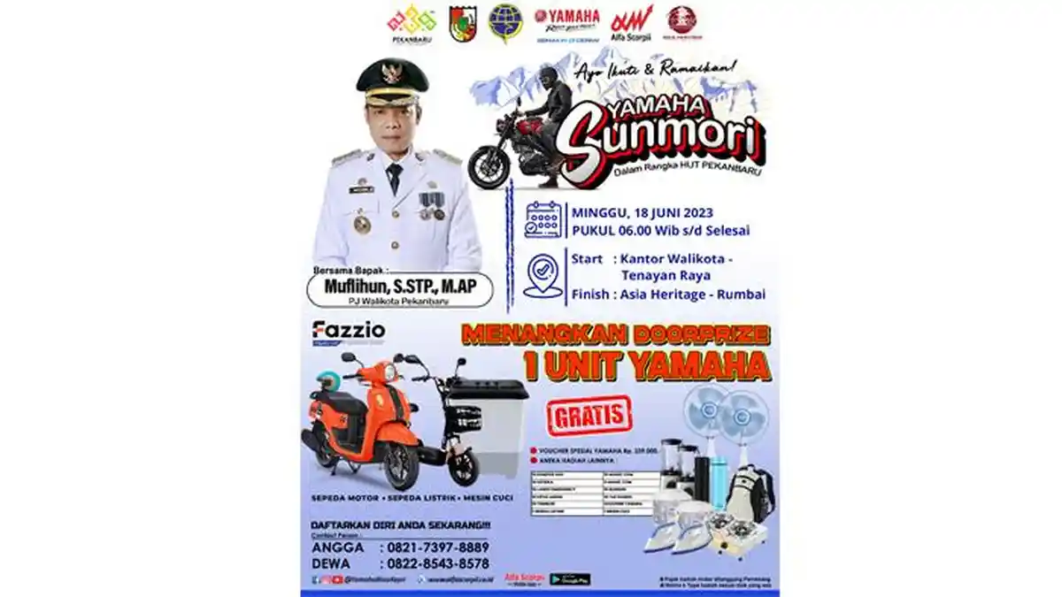 HUT Kota Pekanbaru 2023, Sunmori dengan Yamaha Kembali Diadakan, Catat ...