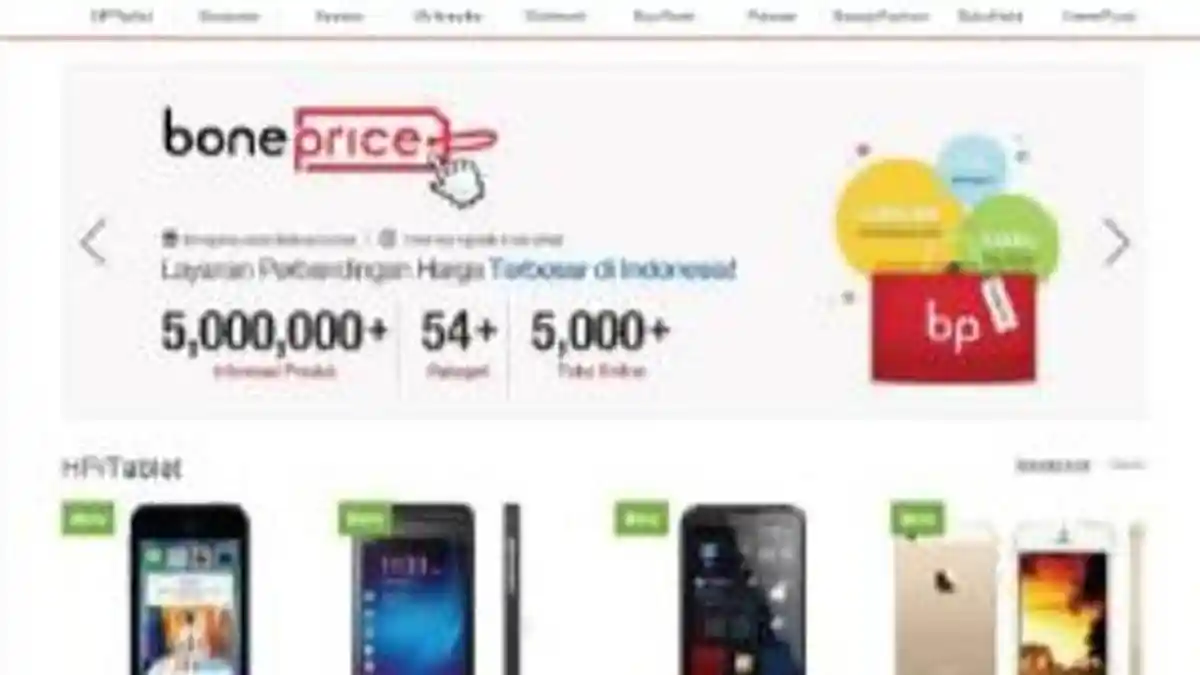 Situs Pembanding Harga Boneprice.com Miliki 5 Juta Informasi Produk