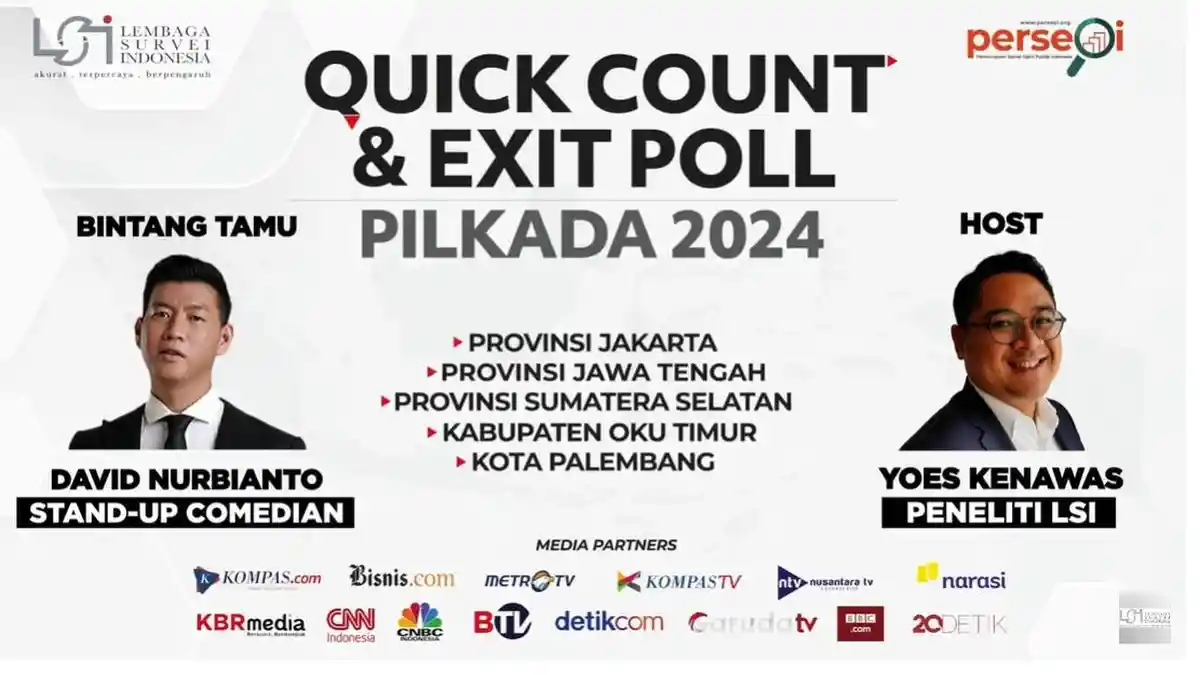 Hasil Quick Count LSI Pilgub Sumsel, HDCU, Eddy Santana, dan Mawardi Yahya, Cek Langsung di HP