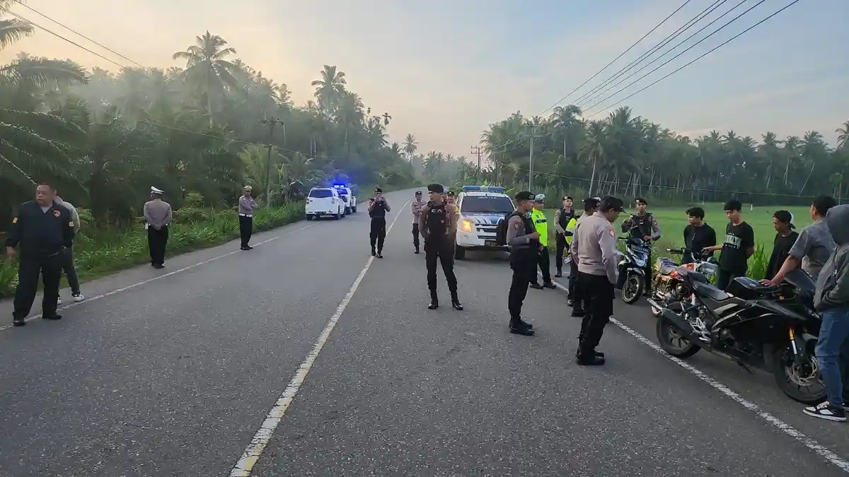 Personel Polres Lhokseumawe Bubarkan Balap Liar, Tiga Motor Diamankan