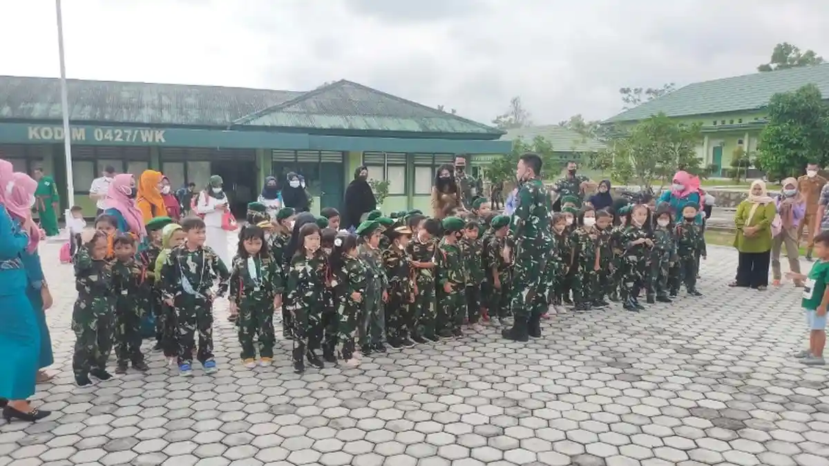Kodim Way Kanan Terima Kunjungan Anak PAUD SPNF-SKB Way Kanan