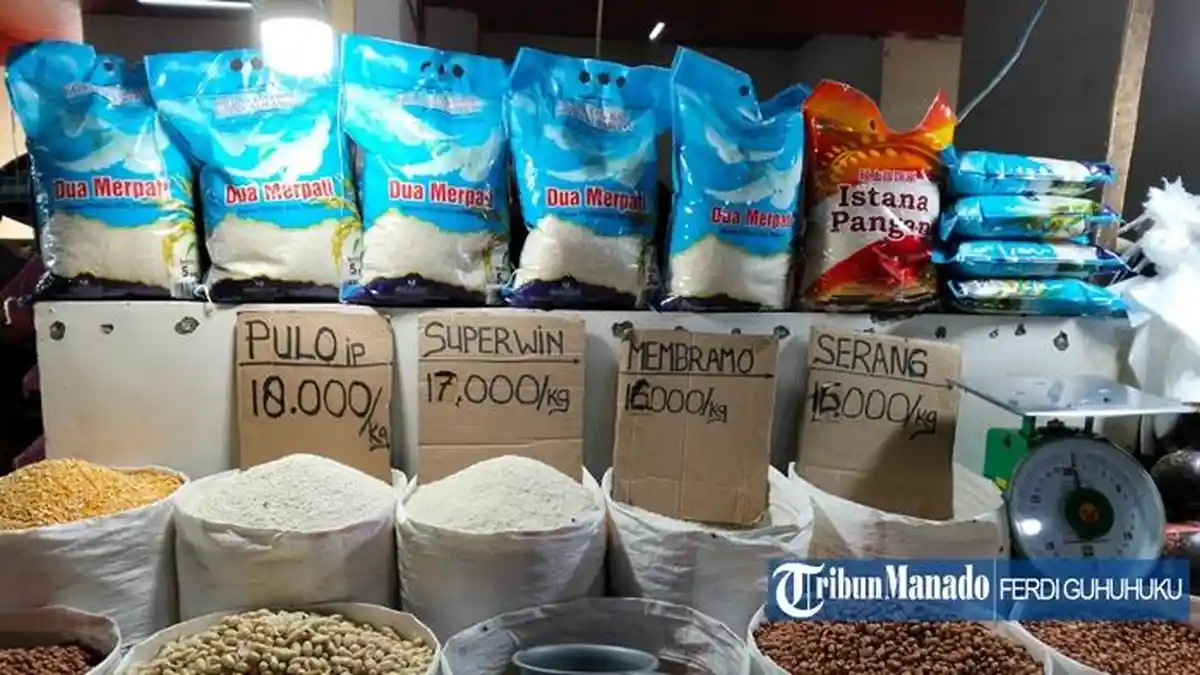 Daftar Harga Beras di Pasar Bersehati Manado, Superwin dan Pandan Wangi Dijual Segini