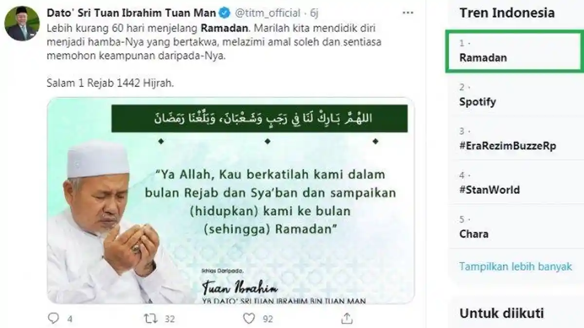 Ramadan Trending, Kedatangan Bulan Rajab Jadi Pertanda 60 hari Lagi Ramadan, Perbanyak Amalan Ini