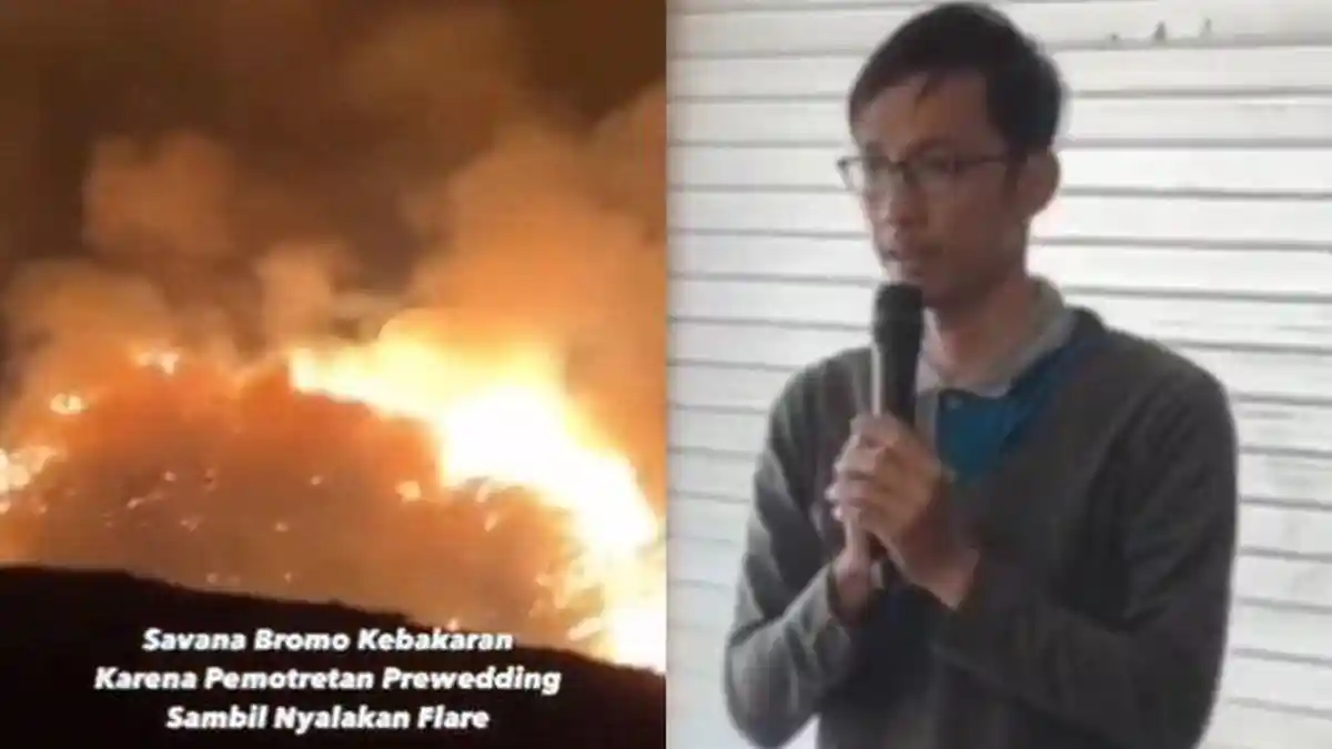 TAK Sengaja, Calon Pengantin Prewedding di Bromo Ngaku Sudah Usaha Padamkan Api dengan Air Mineral