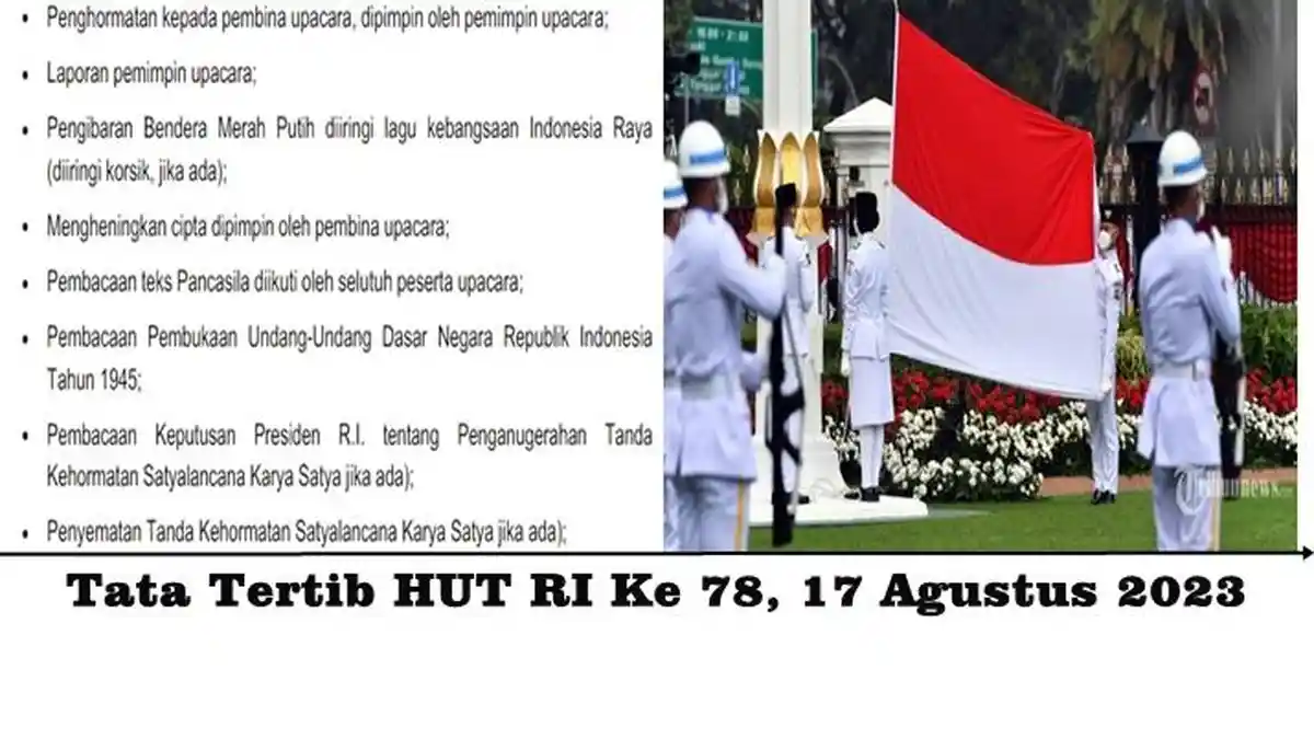 Tata Tertib dan Susunan Upacara Bendera 17 Agustus 2023 di Sekolah, Kantor Pemerintahan