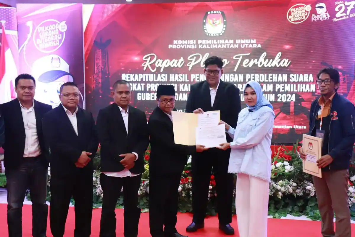 Paslon Ziap Unggul 194.021 Suara di Pilgub Kaltara 2024, YESS 97.244 Suara dan Sulton 40.228 Suara