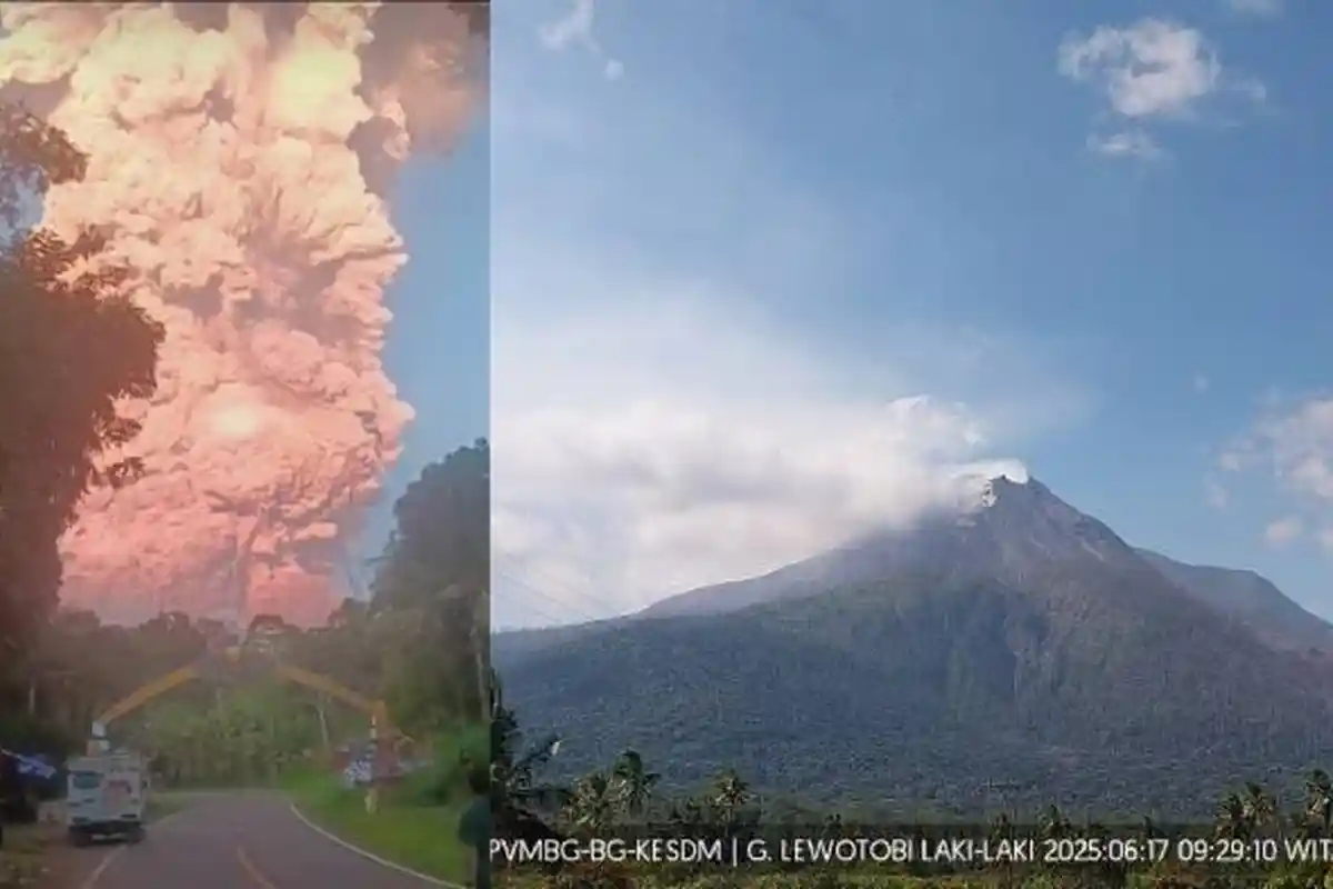 Gunung Lewotobi Laki-laki Erupsi Hari Ini, Kolom Abu Capai 10 Kilometer di Atas Puncak