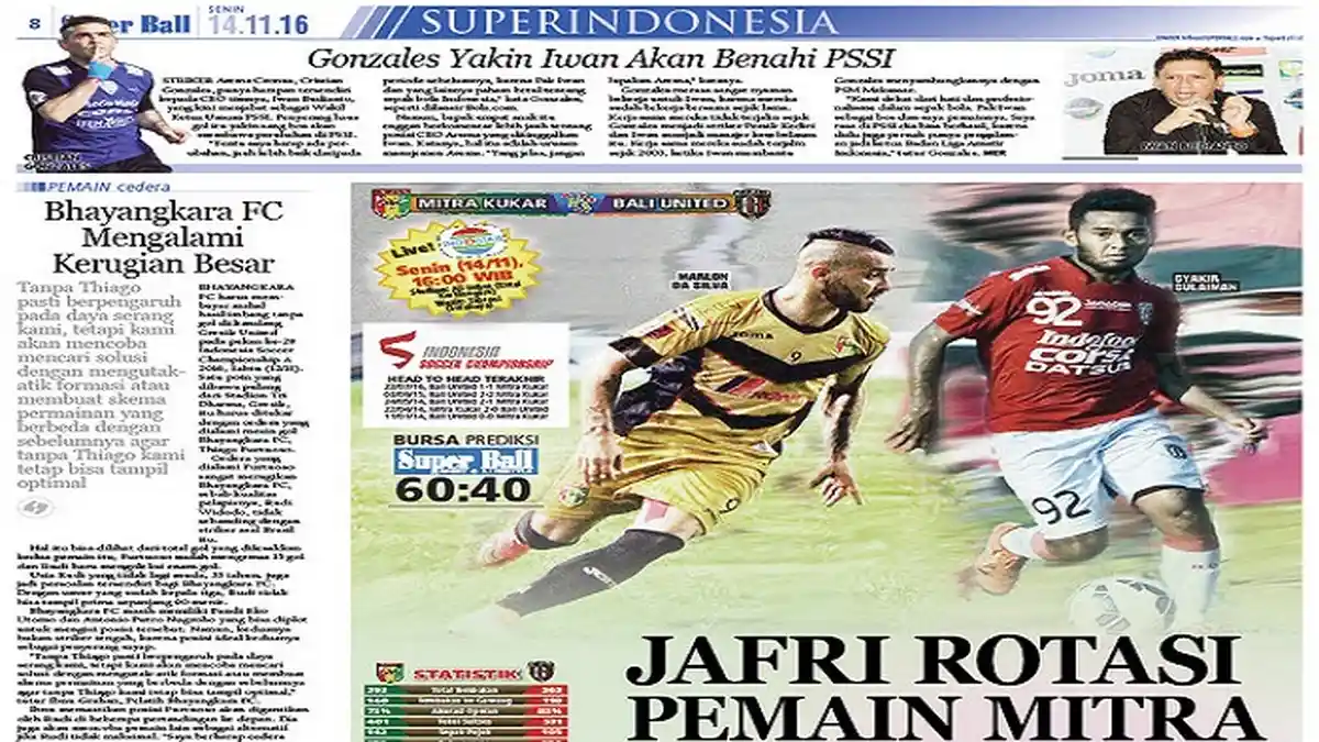 Jafri Sastra Rotasi Susunan Pemain Mitra Kutai