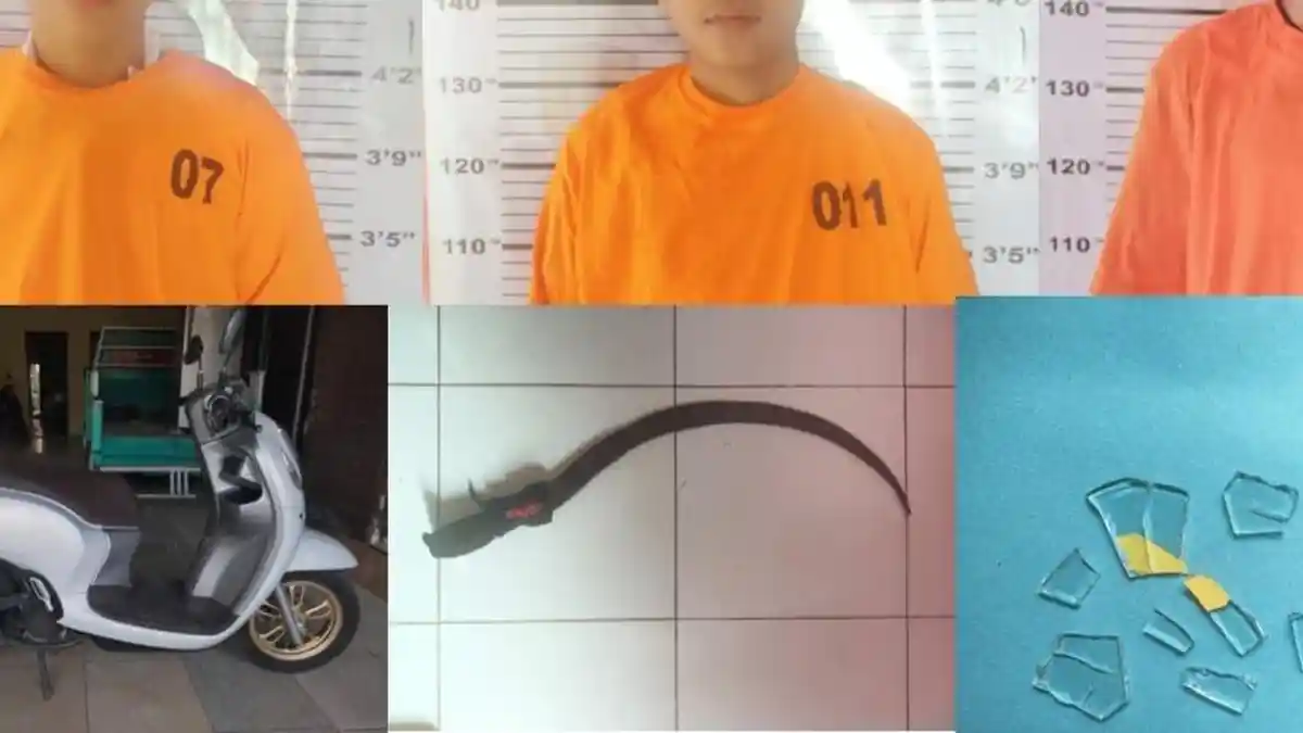 Tiga Pelajar Ditangkap Polres Metro Polda Lampung Karena Rusak Gedung  SMK